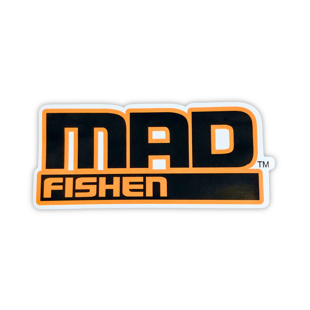 MadFishen 6x13 oversized fishing decal with the signature MadFishen logo. A high-quality, weatherproof sticker ideal for boats, trucks, and large surfaces, showcasing your passion for fishing.